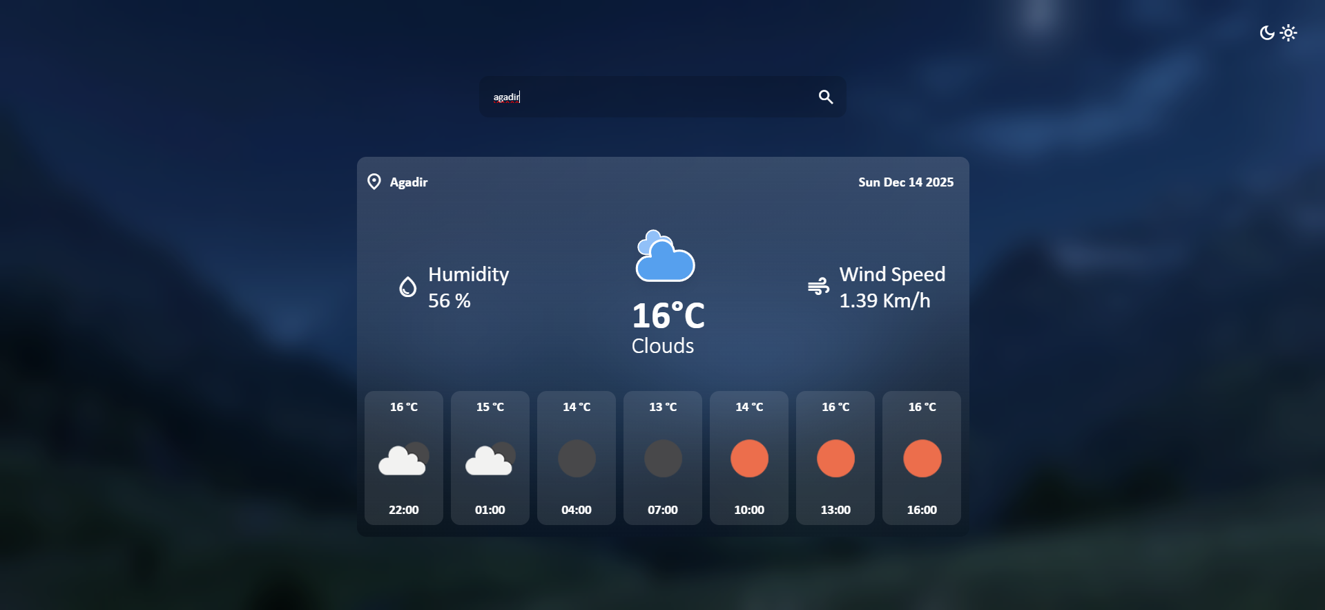 Weather App loyihasi preview rasmi